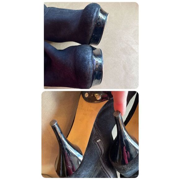 Nine West Destry Black Suede Over The Knee OTK Boots 6.5 - Picture 7 of 13